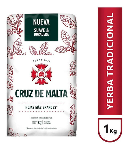 Yerba Mate Cruz De Malta Tradicional X 1 Kg