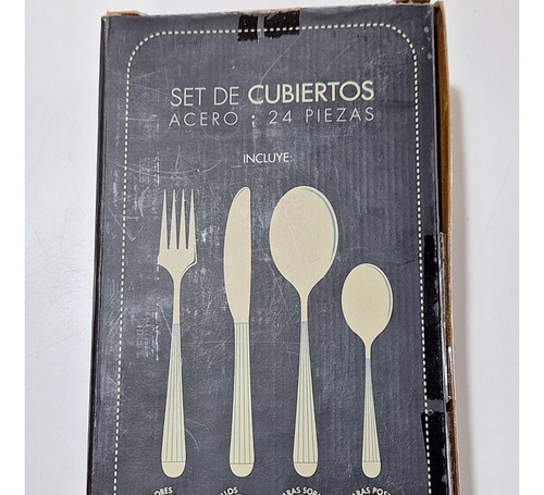 Set De 24 Cubiertos De Acero Inoxidable Linea Venecia