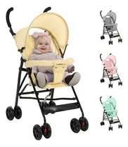 Comprar Carriola Bebé De Bastón Plegable Infantil Paseo Compacta Color Beige Chasis Negro