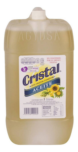 Aceite Cristal Vegetal Comestible Galón 5 Litros