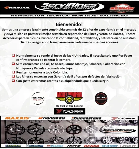 Juego Rin 20 Tipo Black Rhino (6/114.3) Cod 852 - Nuevo