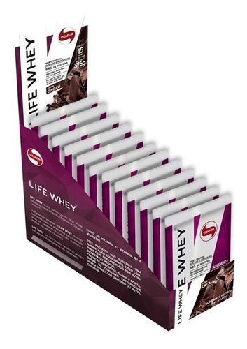 Life Whey Cacau 15 Sachês X 25g Vitafor