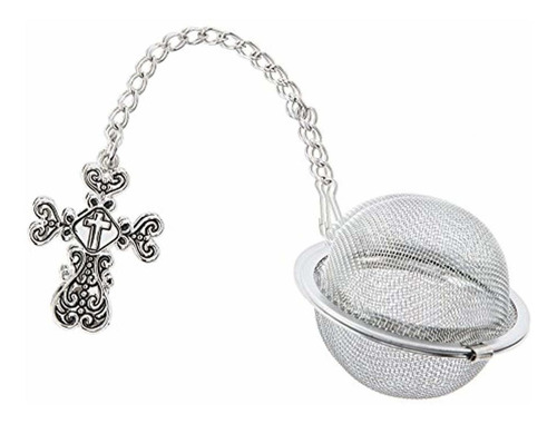 Brand: Ganz Christian Cross Charm Tea Infuser Ball - By