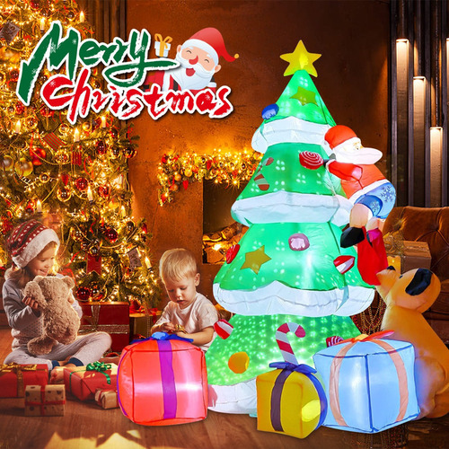 Inflable De Navidad Decor Navidenos Con Luz De Nieve 2.1m