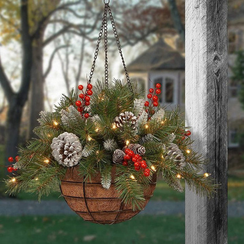 -canasta De Flores Para Árbol De Navidad, Adorno