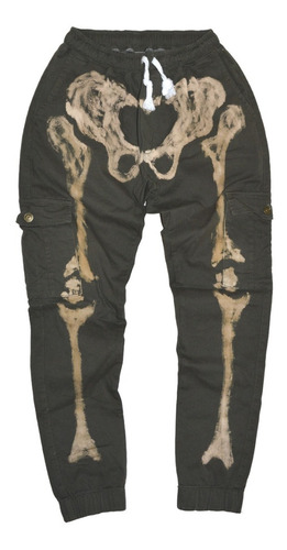 Imagen 1 de 6 de Pantalon Cargo Esqueleto Huesos Elastizado Babuchachupin T46