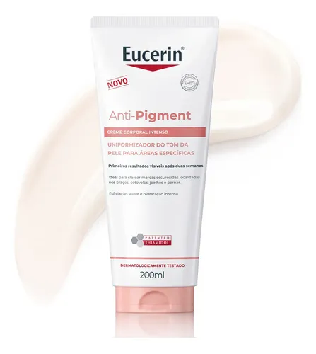 Eucerin Creme Corporal Antimanchas Intenso 200ml, Anti-pigment, Clareador Joelho, Coxa E Cotovelo, Thiamidol Todo Tipo De Pele Dia/noite