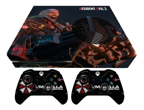 Resident Evil Skin Xbox One Para Consola + 2 Controles