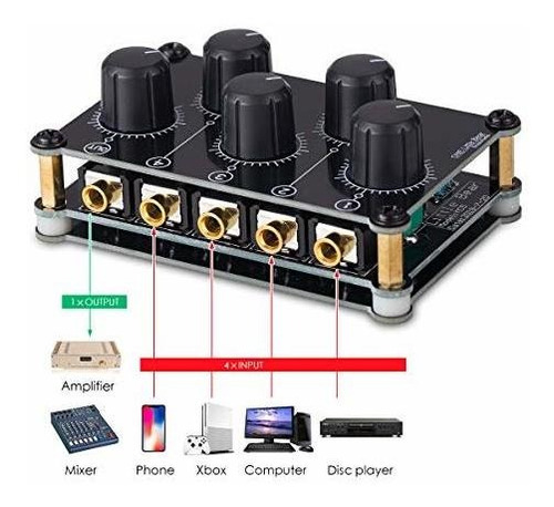 Bear Mc5 Mini Portatil Estereo 4 Canal Mezclador Audio Live