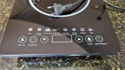 Cooktop Elétrico Portátil Touch Fogão Indução 220v 1 Boca Cor Preto