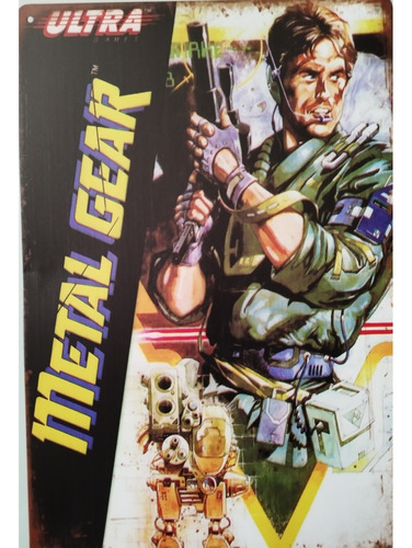 Letrero Lámina Pared Juego Metal Gear 30x20cm