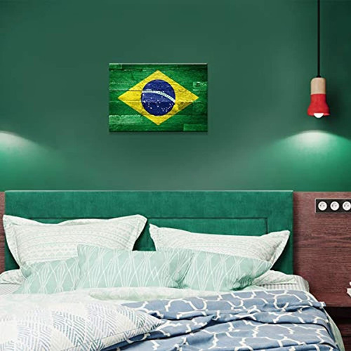 Imagen 4 de 7 de Letrero Decorativo, Bandera De Brasil, 24x32in, Daxirpi