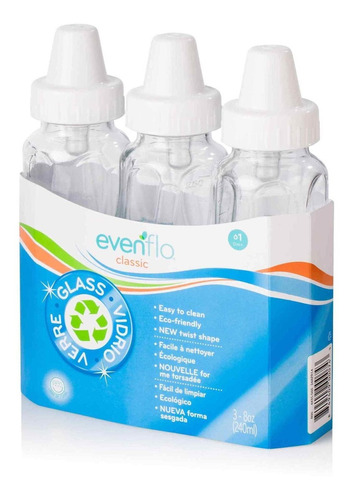 Evenflo Classic Twist - Paquete De 3 Botellas De Vidrio De 8