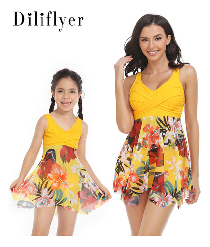 Conjunto De Dos Piezas Con Falda De Malla Para Traje De Bañ
