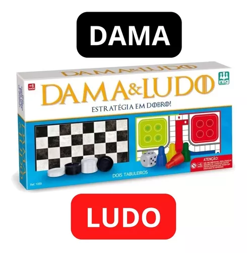 Jogo Infantil De Tabuleiro Dama E Ludo Com 2 Tabuleiro Nig