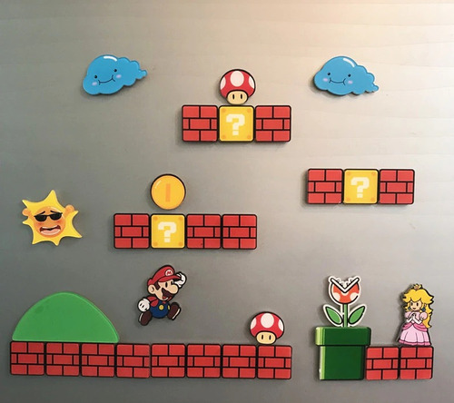 10 Piezas De Imanes Para Refrigerador De Super Mario