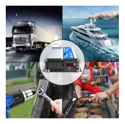 Inversor Modificado 1600 W, Alimentación Dc 12v Eficiente
