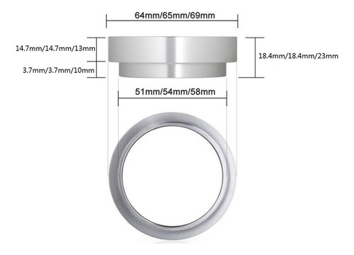 Embudo Dosificador Espresso Aluminio Plata_51mm