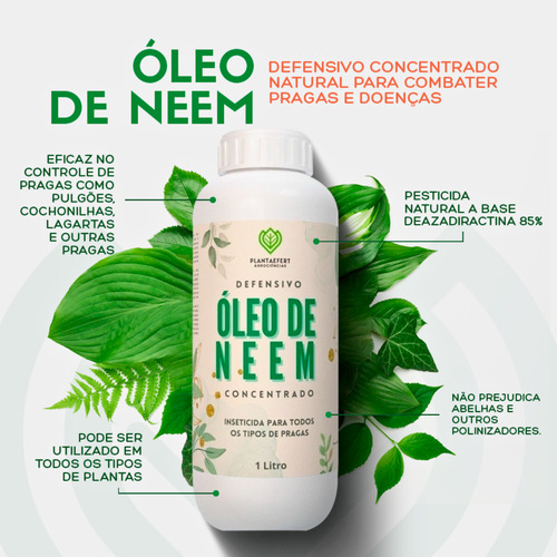 Óleo De Neem Para Pulgões 1l Combate Contra Praga