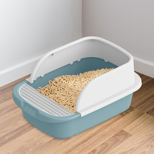 Caja De Arena Para Gatos Semicerrada Con Lados Altos, Caja D