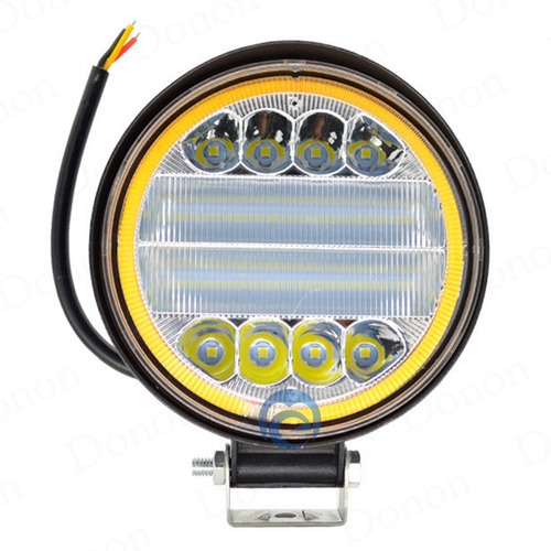 Imagem 3 de 8 de Kit 10 Farol De Milha Redondo Led 12-24v Trator Agricola 72w