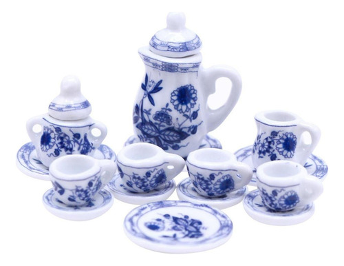 Juego De Té En Miniatura Para Casa De Muñecas De 15 Uds.,
