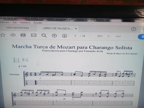 Libro De Partitura Con Tablatura Con Charango