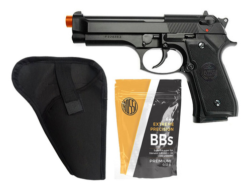 Pistola De Airsoft Spring 6mm Kwc M92 + Coldre + 1000 Bbs