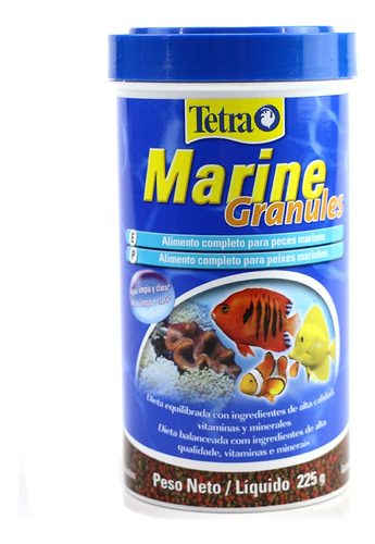 Ração Tetra Marine Granules 225g - P/ Peixes De Água Salgada