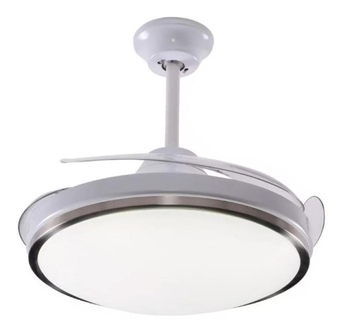 Imagen 2 de 2 de Ventilador de techo Peabody PE-VTR42 blanco con 3 aspas color transparente de acrílico, 42" de diámetro 220 V