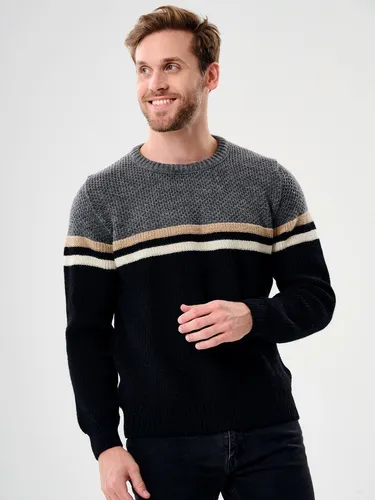 Sweater De Hombre Grueso Pullover Cuello Redondo