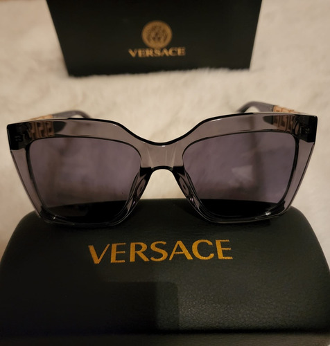 Gafas Lentes De Sol Versace Ve4418 Rectangular Gris Dorado