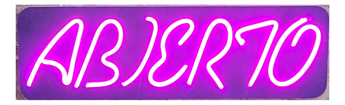 Cartel Abierto Led Neon Grande 60 X 18 Cm Verde