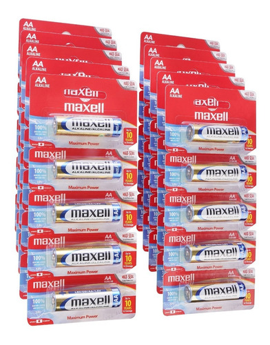 Pack 50 Pilas Alcalinas Maxell Tamaño Aa