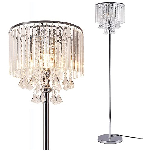 Beaysyty Modern Elegance - Lámpara De Pie De Cristal, Interr