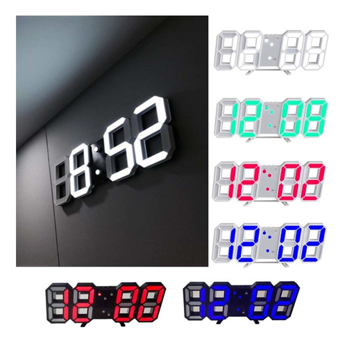 Reloj De Pared Llevado 3d, Reloj Digital De Diseño Moderno