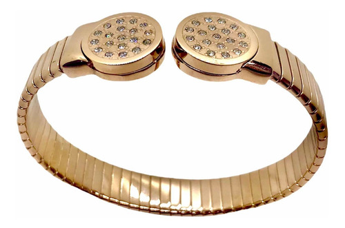 Imagen 3 de 6 de Brazalete Ionizado De Acero Quirúrgico Rose Malla Reloj