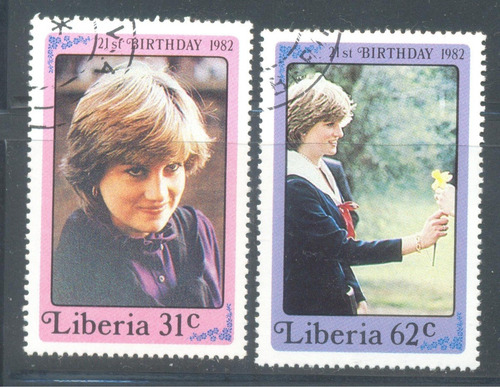 Liberia Aniversario 21 De Lady Diana De Reino Unido 1982 