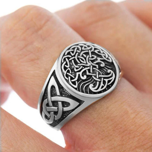 Anillo Salvavidas Con Forma De Árbol Celta Para Hombre, Eleg
