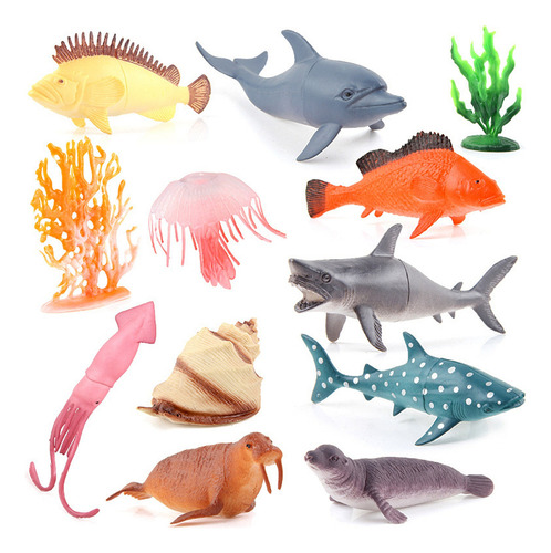 X 12 Conjuntos De Simulação Colorida Sea World Animals Suit