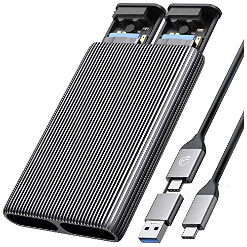 Carcasa Ssd M.2 Nvme Dual, Adaptador Usb C M2 Ssd M.2 P...