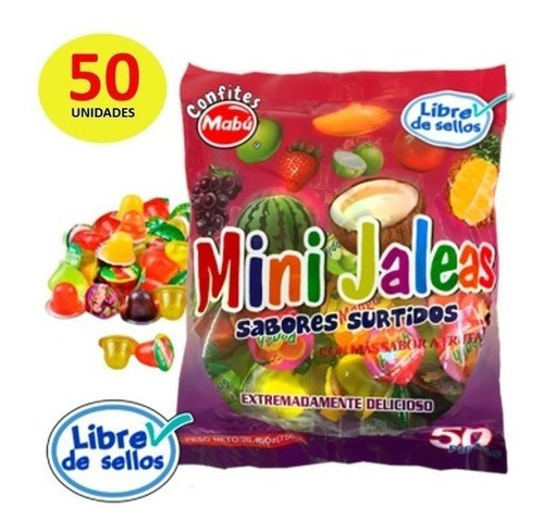 Mini Jalea Sabores Frutales De 50 Unidades