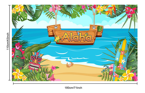 180x110cm Fotografia Cenários Havaiano Aloha Festa Mar