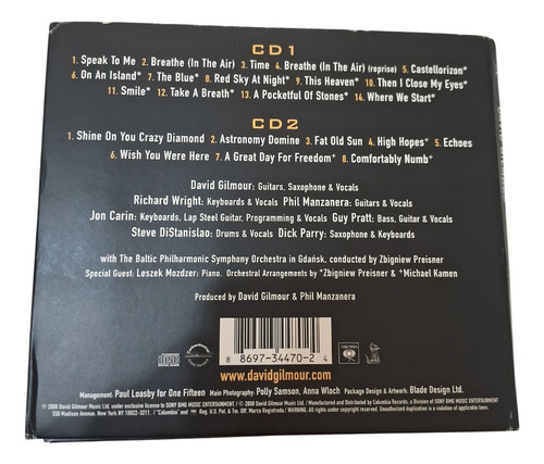 David Gilmour Live In Gdansk 2 Cds Estándar