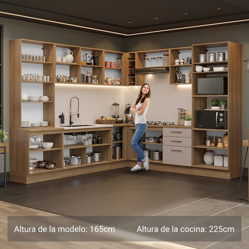 Cocina Integral Completa Armario De Vidrio Madesa Agata Mc 1