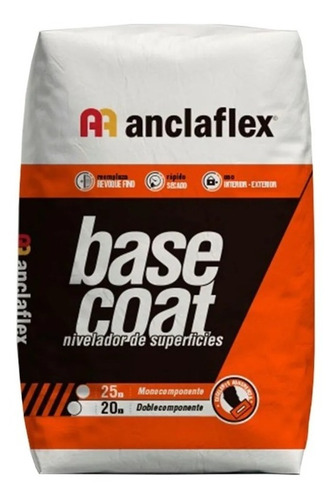 Base Coat Monocomponente X 25kg Nivela Revoques Anclaflex