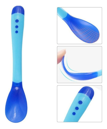 Colher Para Bebe De Silicone Sensitive Quente E Frio