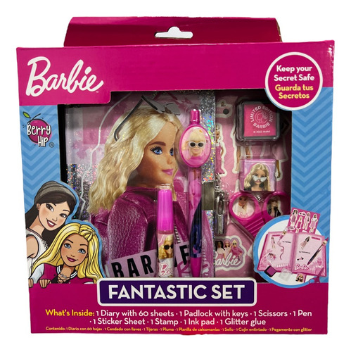 Barbie Diario C/candado Fantastic Set Diario Escolar Barbie 