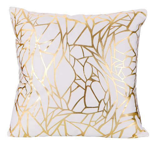 Funda Almohada Blanca Para Sofa Estampado Dorado