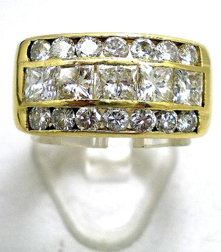  Anillo De Oro 18 Kt Y Brillantes 2.87 Ct Goldantiques